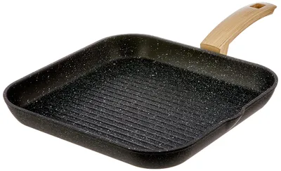 Grillpfanne 28 cm, Aluminium, schwarz, Antihaftbeschichtung