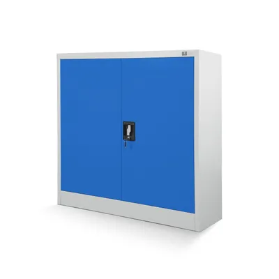 Produktbild von Büroschrank Metallschrank Aktenschrank Stahlschrank Werkzeugschrank Lagerschrank , 900 x 930 x 400 mm, grau-blau