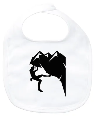 Produktbild von Huuraa Baby Lätzchen Klettern Silhouette White Klettverschluss  Baumwolle Latz Geschenkidee