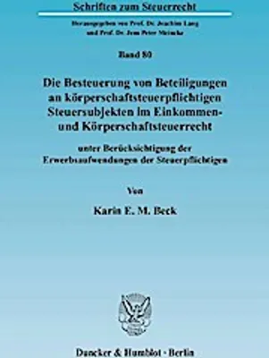 Produktbild von Beck, K: Besteuerung von Beteiligungen an körperschaftsteuer