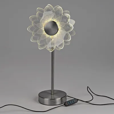 Produktbild von dimmbare LED Tischlampe Blume H. 40cm B. 19cm Acryl + Metall Formano