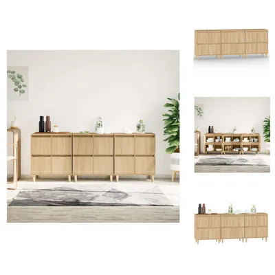 Immagine prodotto di vidaXL Credenze 3 pezzi rovere Sonoma 60x35x70 cm materiale a base di legno - Credenze