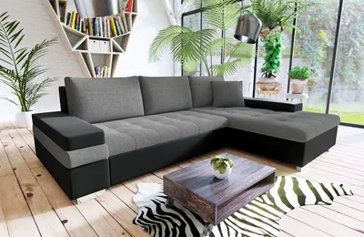 Produktbild von MIRJAN24 Ecksofa Bangkok Mini, Moderne Eckcouch für Wohnzimmer, Schlaffunktion und Bettkasten, Gästezimmer, L-Form Sofa, Wohnlandschaft (Soft 011 + Lux 05)