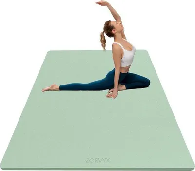 Obrázek produktu pro Yogamat XXL – Fitnessmatka, cvičební podložka – pro domácí cvičení – extra silná, 10 mm – 200x100 cm – zelená