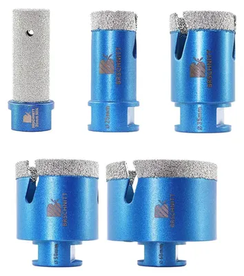 Immagine prodotto di Set di seghe a foro diamantate per piastrelle, con punte da 25/35/50/68 mm, attacco M14, ideale per porcellana, Vetroceramica, marmo e granito. Confezione da 5 pezzi