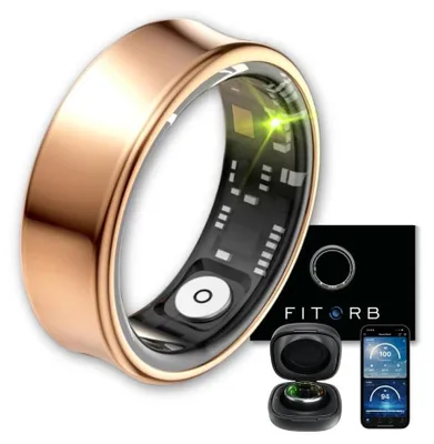 Zdjęcie produktu dla Fitorb Smart Ring Pro – Neptun w kolorze różowego złota, rozmiar 12. Pierścień monitorujący kondycję fizyczną i zdrowie, śledzenie snu i aktywności. Temperatura, poziom stresu, liczba kroków