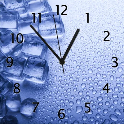 Produktbild von Wallario Design Wanduhr Eiswürfel aus Echtglas, Größe 30 x 30 cm
