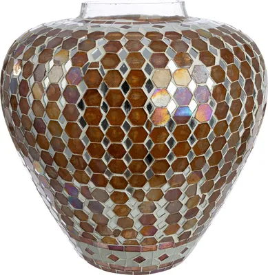 Immagine prodotto di Gilde Vase, bauchig, "Allegra", graphisch, Glas, braun, VE 2, H. 19 cm, D. 20 cm 59163 4063387591635