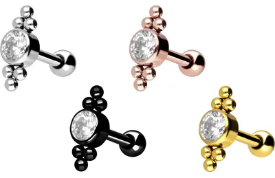 Produktbild von Ohrpiercing Chirurgenstahl Ohrpiercing KRISTALL + KUGELN