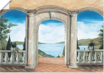 Produktbild von Peter Barth: griechische Terrasse, Produkt:Poster, Größe (HxB):70x100 cm / Poster