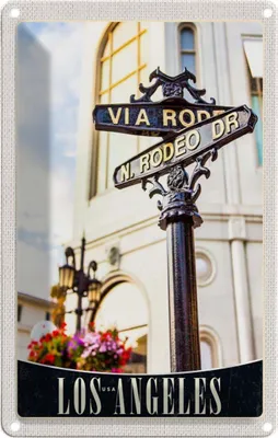 Produktbild von vianmo Blechschild 18x12 cm Los Angeles USA Urlaub Amerika Trip Bildmotiv Reisemotiv Abenteuer Reisen