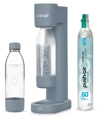Produktbild von DAFI Wassersprudler Pushair inkl. 1 Co2 Zylinder und 2x 0,7l Flasche grau