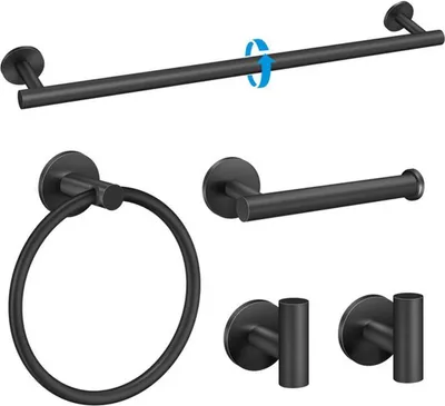 Produktbild von Unyqoos® selbstklebende Handtuchhalter-Set von 5 für das Badezimmer ohne Bohren