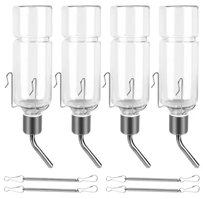 Imagen del producto de Bebedero para conejos - 350 ml - Colgante - Sin goteo - Set de 4
