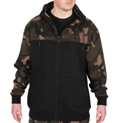 Produktbild von Fox LW BLack / Camo Split Zip Hoody - Angelpullover, Größe:M