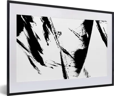 Produktbild von MuchoWow® Gerahmtes Poster Farbe - Schwarz - Abstrakt 60x40 cm - Poster mit Schwarzem Bilderrahmen Wandposter Rahmen Foto Bilder - Schlafzimmer - Plakat in Rahmen - Drucken