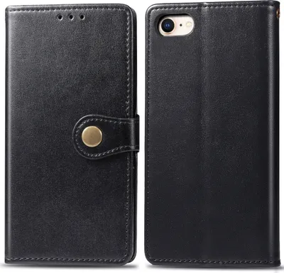 Produktbild von Mobigear Snap Button iPhone 7 Hülle Klapphülle Geldbörse - Schwarz