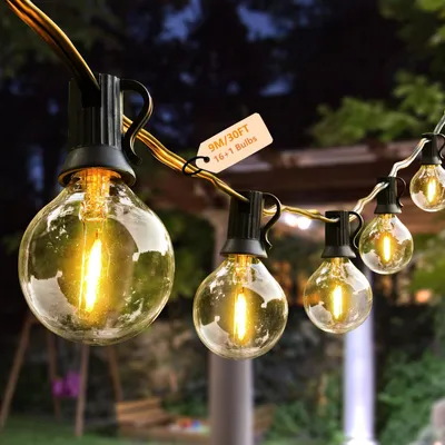 LED-Lichterkette 9,1 m, 17 G40, wasserdicht, warmweiß, für außen