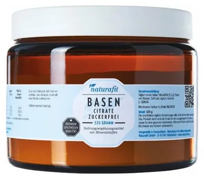 Image de naturafit Basencitrate poudre sans sucre, 320 g de poudre