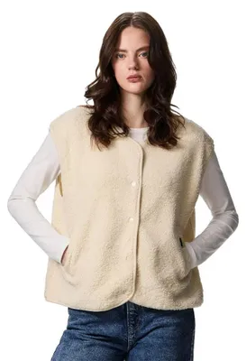 Produktbild von Pieces Katty Teddy Weste Beige M Frau Beige M
