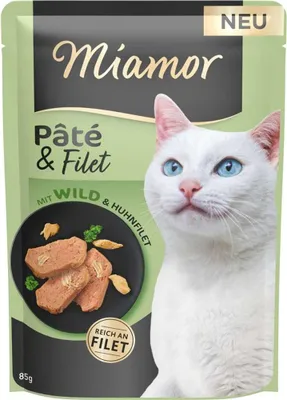 Produktbild von Miamor Pate + Filet Pouch 10x85g  |  mit Wild