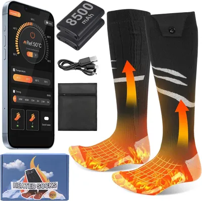 Productafbeelding van Verwarmde sokken dames en heren - Met app-bediening - 2 x 8500 mAh accu - 4 temperatuurstanden
