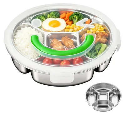 Snackbox aus Edelstahl mit 5 Fächern, 23 cm, BPA-frei