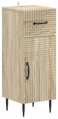Image de vidaXL Armoire de rangement pour salle de bain, modèle HAARLEM, en chêne Sonoma