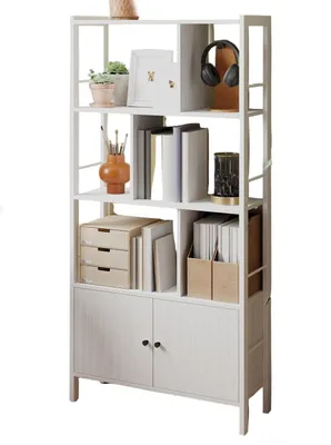 Image de Étagère de rangement – Étagère en bois – Blanche – 30 x 74 x 154,5 cm