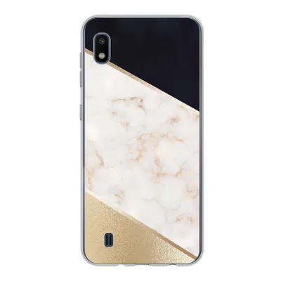Produktbild von MuchoWow® Handyhülle Schutzhülle Hülle für Samsung Galaxy A10 Marmor - Gold - Rosa Silikon Softcase Handy Hülle - Schutzhülle