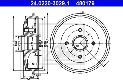 Produktbild von ATE Bremstrommel  24.0220-3029.1