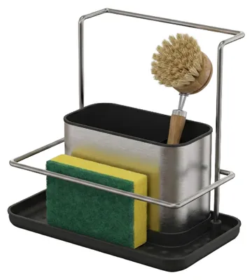 Produktbild von Omgoods - Spülorganizer aus Edelstahl mit Abtropfgestell und Schwammspeicher, 19 x 21 x 12 cm