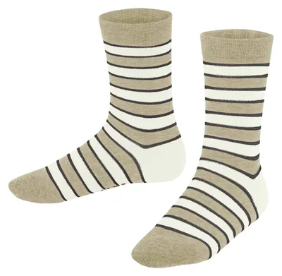Productafbeelding van FALKE Uni kindersokken, eenvoudige strepen, model K, katoen, met patroon, 1 paar, beige