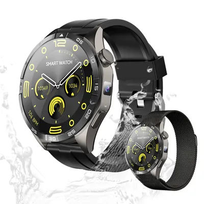 Produktbild von Valdus Smartwatch Herren 1,4 Zoll AMOLED HD Touchscreen, 4G LTE, Telefonfunktion, 750mAh Akku, IP67 wasserdicht, Herzfrequenz Fitness-Tracker Schwarz