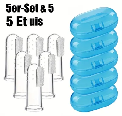 Produktbild von Baby Fingerzahnbürsten Silikon 5er Pack – Weiche Zahnpflege & Mundreinigung