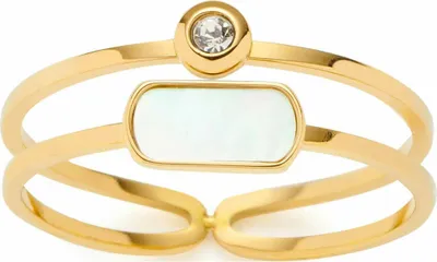 Immagine prodotto di Anello da donna Mella Ciao in acciaio inossidabile placcato oro di Leonardo