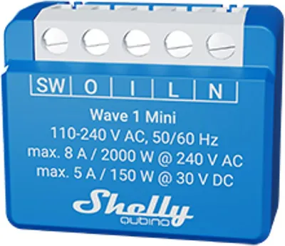 Produktbild von Shelly Qubino Wave 1 Mini Z-Wave-Schalter 1-Kanal 8A