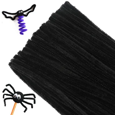 Pfeifenreiniger schwarz 6 mm, 100 Stück, Basteldraht
