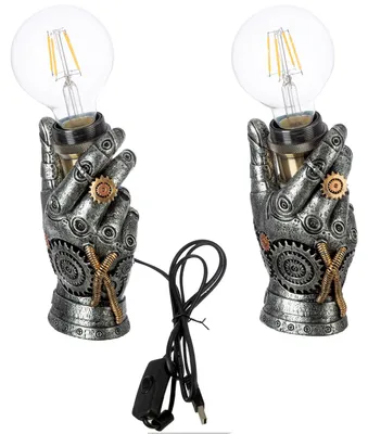 Immagine prodotto di Lampada da tavolo Gilde (LED), mano, "Steampunk Hand", resina sintetica, bianco,Poliuretano2, l. 7 cm, l. 10 cm, h. 18 cm 59049