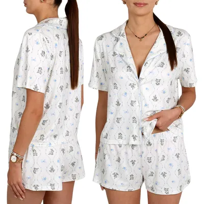 Produktbild von DISNEY Bambi & Klopfer Damen-Pyjama mit Knöpfen, zweiteiliger Sommerpyjama mit kurzen Ärmeln XS