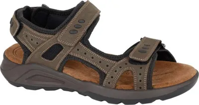 Immagine prodotto di Roamers - Sandali sportivi da uomo, pelle, chiusura in velcro DF4636 (43 EU) (marrone)