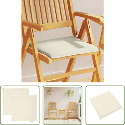 Produktbild von The Living Store Garten-Sitzkissen 2 Stk. Creme 45x45x2 cm Quadratisch
