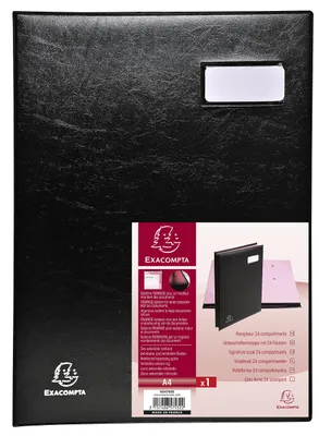 Zdjęcie produktu dla Exacompta, segregator na dokumenty, model 654765E, 24 przegródki, kolor czarny