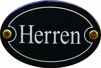Produktbild von Emaille Türschild Herren blau oval Schild Toilettenschild WC Kloschild