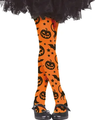 Immagine prodotto di Halloween Zucca Collant Bambini Streghe Accessori Costume Festa Fantasmi Spaventosi Zucche Nero Arancione, Taglia: 3 - 6 anni Colore: Arancione / Nero