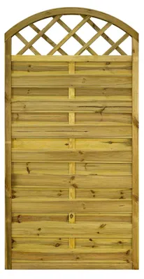Produktbild von Ligna Gard Dichtzaun Lausanne gebogen mit Rankgitter 90x180 cm Holzzaun Kiefer Kesseldruckimprägniert 44x44 mm Rahmen