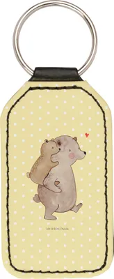 Produktbild von Mr. & Mrs. Panda Schlüsselanhänger Papa Bär - Gelb Pastell - Geschenk, Mit Spruch, Geburtstag, Taschenanhänger, schlüssel anhänger, schlüsselbund, für, Vatertag, Mama
