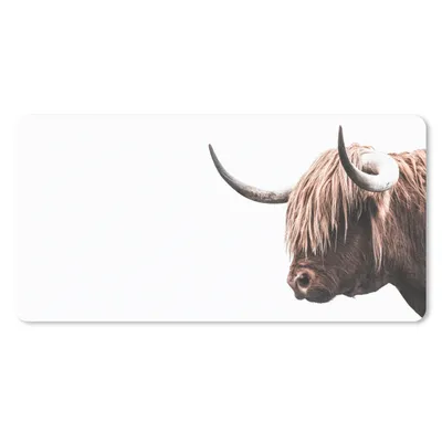 Produktbild von MuchoWow® Schreibtischunterlage Schottische Highlander - Kühe - Hoorn 80x40 cm - XXL Mauspad - Gaming Mauspad