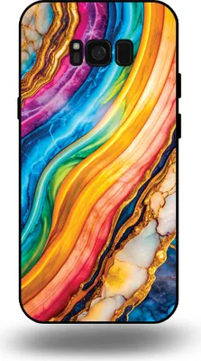 Produktbild von Smartphonica Telefon Fall geeignet für Samsung Galaxy S8 mit Regenbogen Gold Marmor Print - TPU Backcover Fall Regenbogen Gold Marmor Design