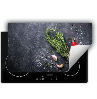 Produktbild von DarHaus Herdabdeckplatte 90x52 cm Anti Rutsch Matte Aufrollbar, schiefer - Chilli - Gewürze